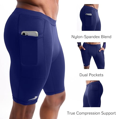 Miniatura 3 de CompressionZ Pantalones cortos de compresión para hombre, ropa interior deportiva de compresión de elastano