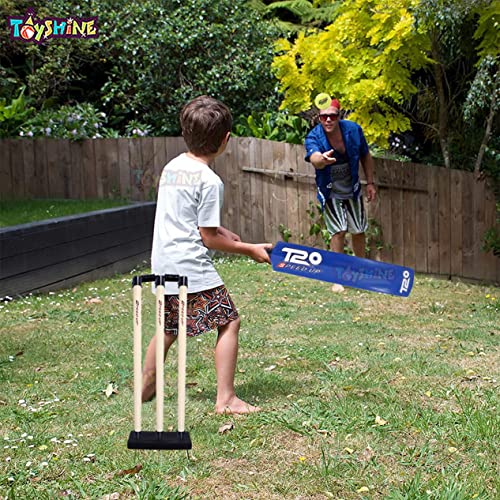 Image of Toyshine Speed Up T-20 Combo Box Cricket Kit for Kids (Bat Size: 4, 5-10 yrs) Outdoor Sports Toy Gift for Boys Girls Picnic Fun - Blue- SSTP
