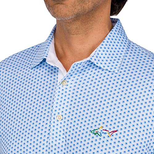 Greg Norman Performance Golf Polo Shirt Soft Touch Relaxed Fit|Play Dry |Upf Protection Men Polo|Golf Shirt - Classic Blue Medium #TOP1