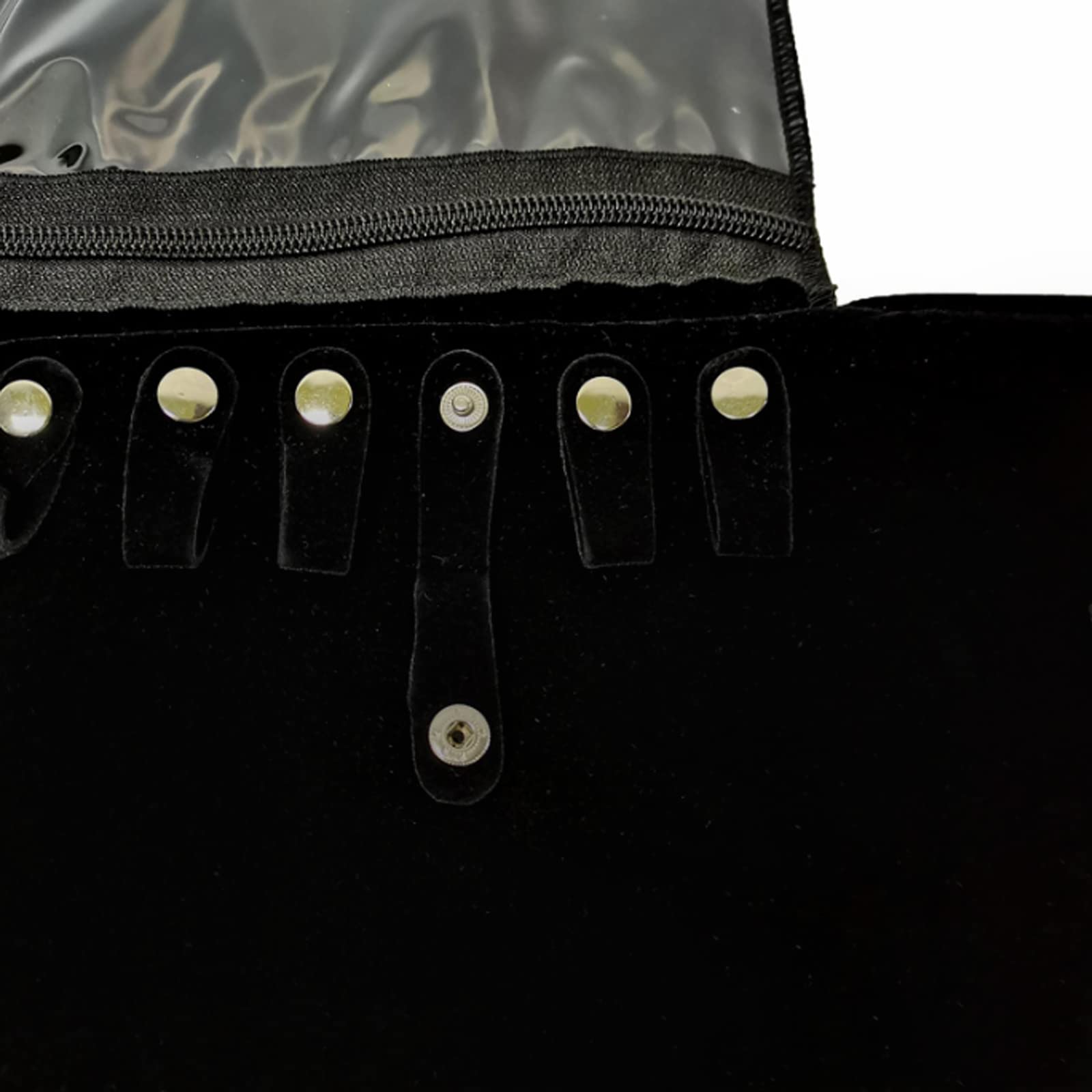 Bolsa de rodillo para organizador de joyas, rollo plegable para joyero, gran capacidad y práctico portátil, para más collares, pulseras (Flannel, Black1)