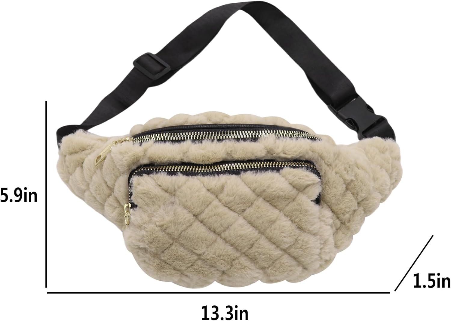 Fuzzy Fanny Pack for Women Faux Fur Belt Bum Bag Small Casual Crossbody Purse Waist Packs Leopard Print Travel Bags - Image 6