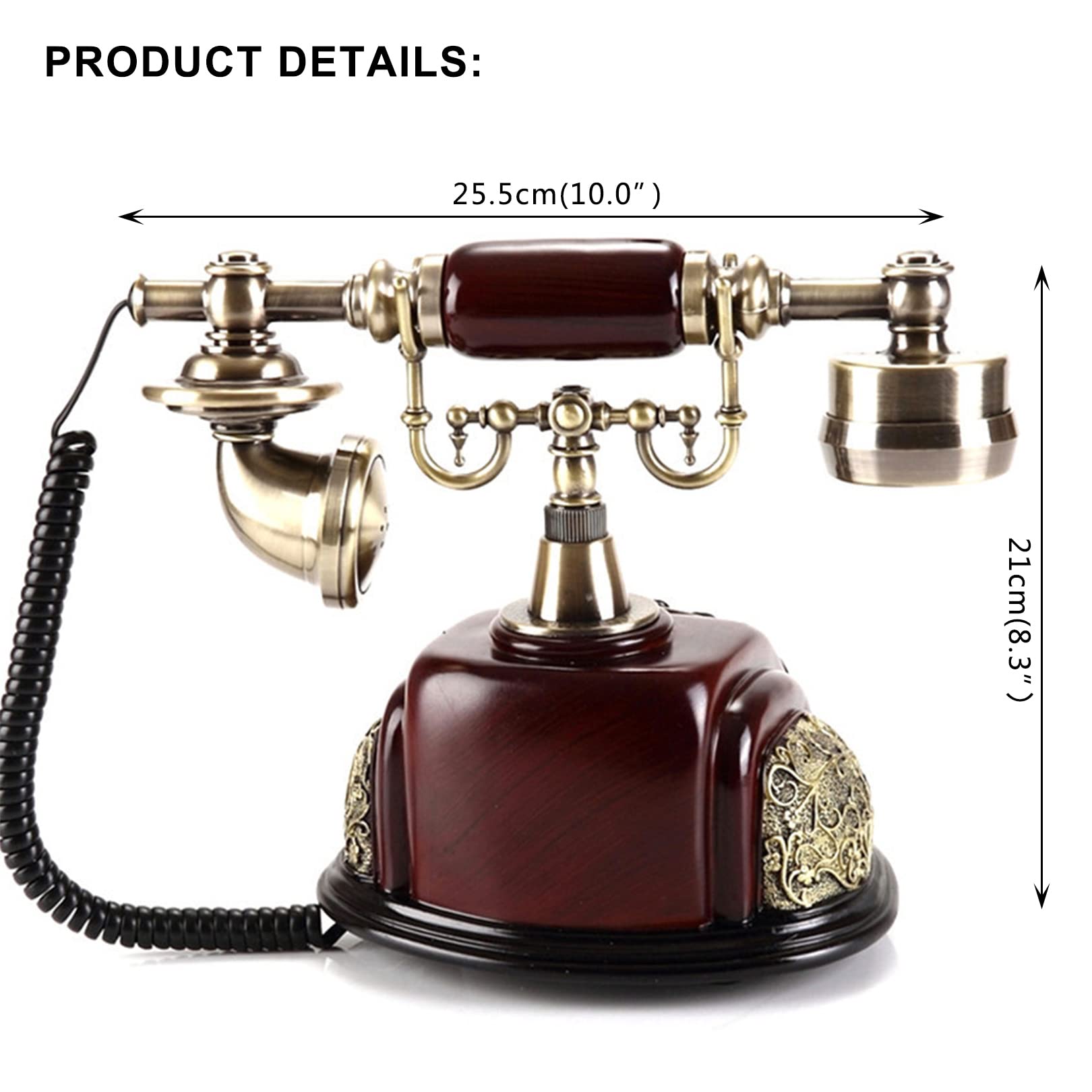Amazon | 1950年代風のレトロな回転式ダイヤル式電話。昔ながらの