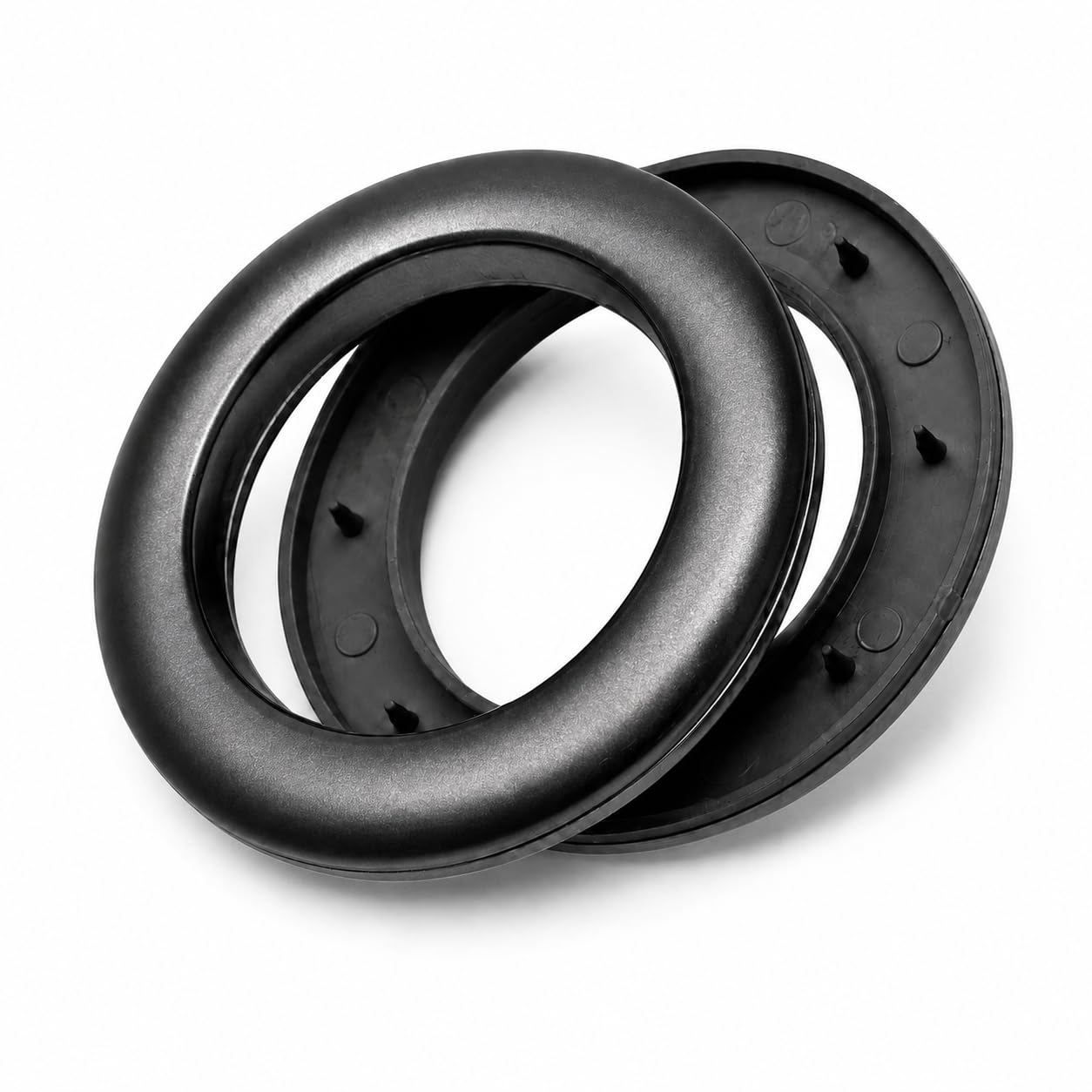 CRAFTMEMORE Vorhangösen, 40 mm Innendurchmesser, Kunststoff-Vorhangringe, zum Anklipsen, für Zuhause, Vorhänge, 8 Stück, Schwarz