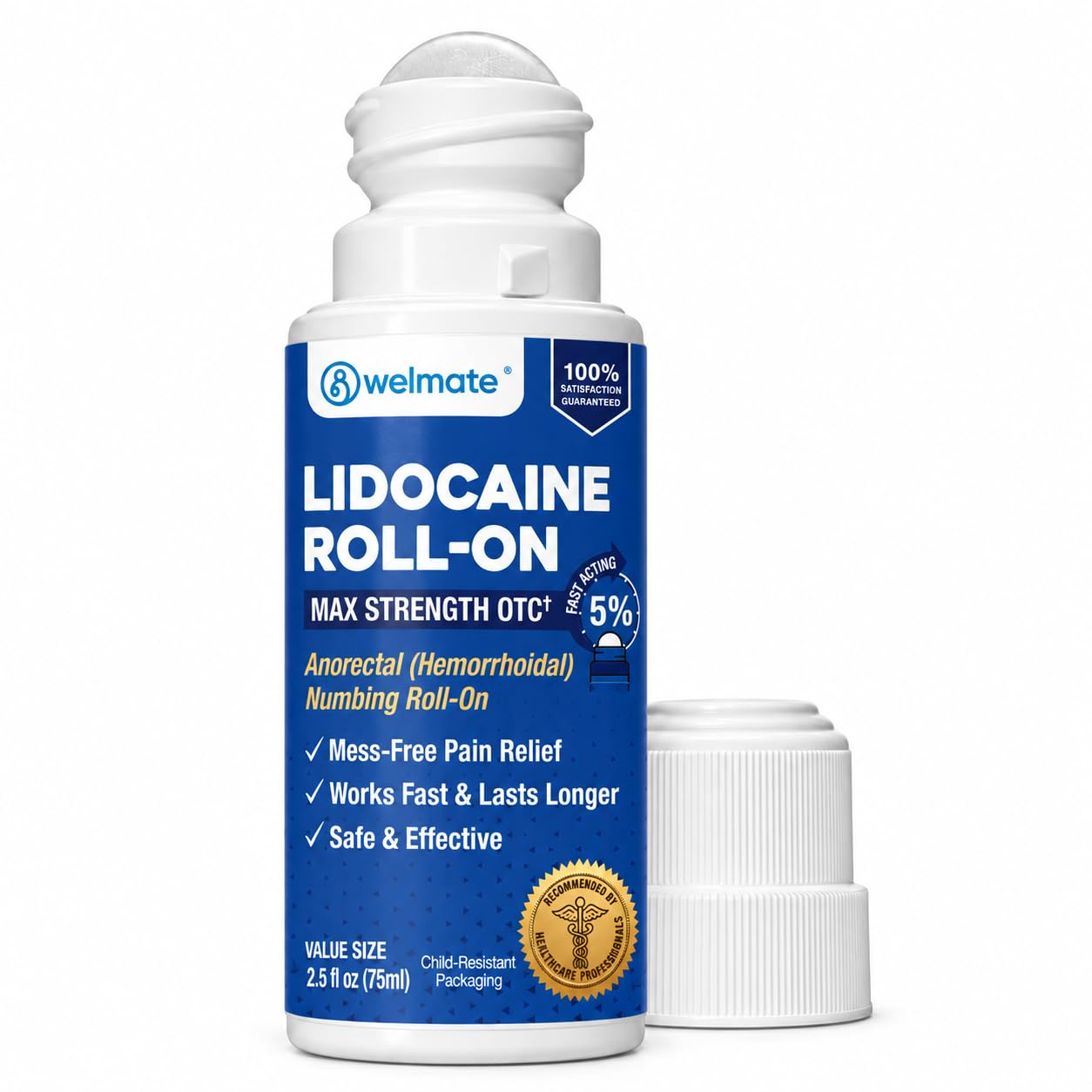 WELMATE 5% Lidocaine Roll-On Maximum Strength Pain Relief