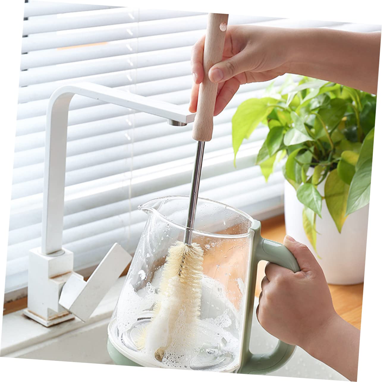 2juegos Cepillos para Limpiar Biberones Mango Sin Daños Superficies para Bebés y Vasos De Agua Limpieza y Segura