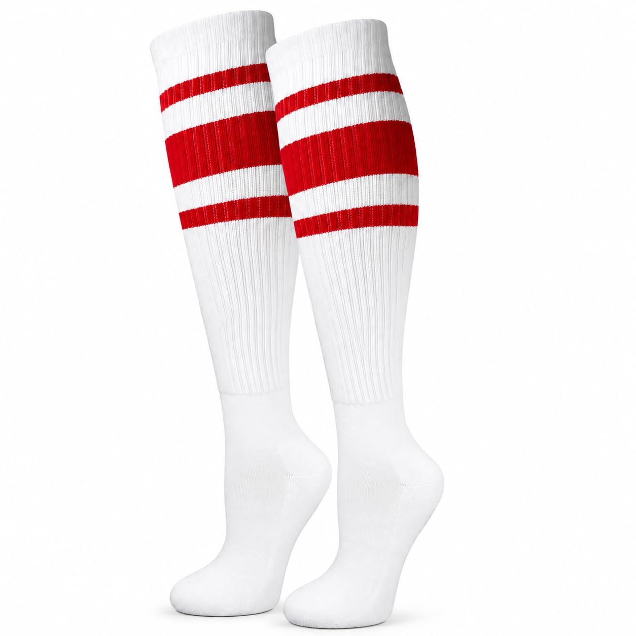 Premium Striped Adult Knee High Tall Athletic Skater Tube Socks