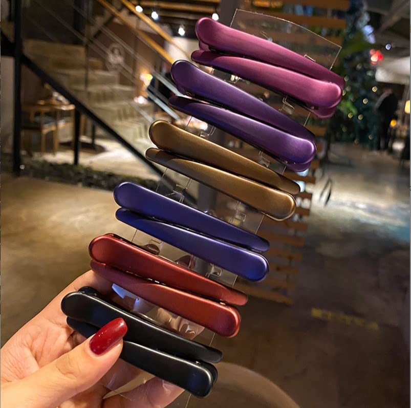 Hair Clips for Styling, Sublaga 12 Pcs Non-Slip Colorful Plastic Duckbill Alligator Hair Barrettes Pins for Women, Baby Kids and Girls, 3.5" (12pcs Frosted color) - Image 7