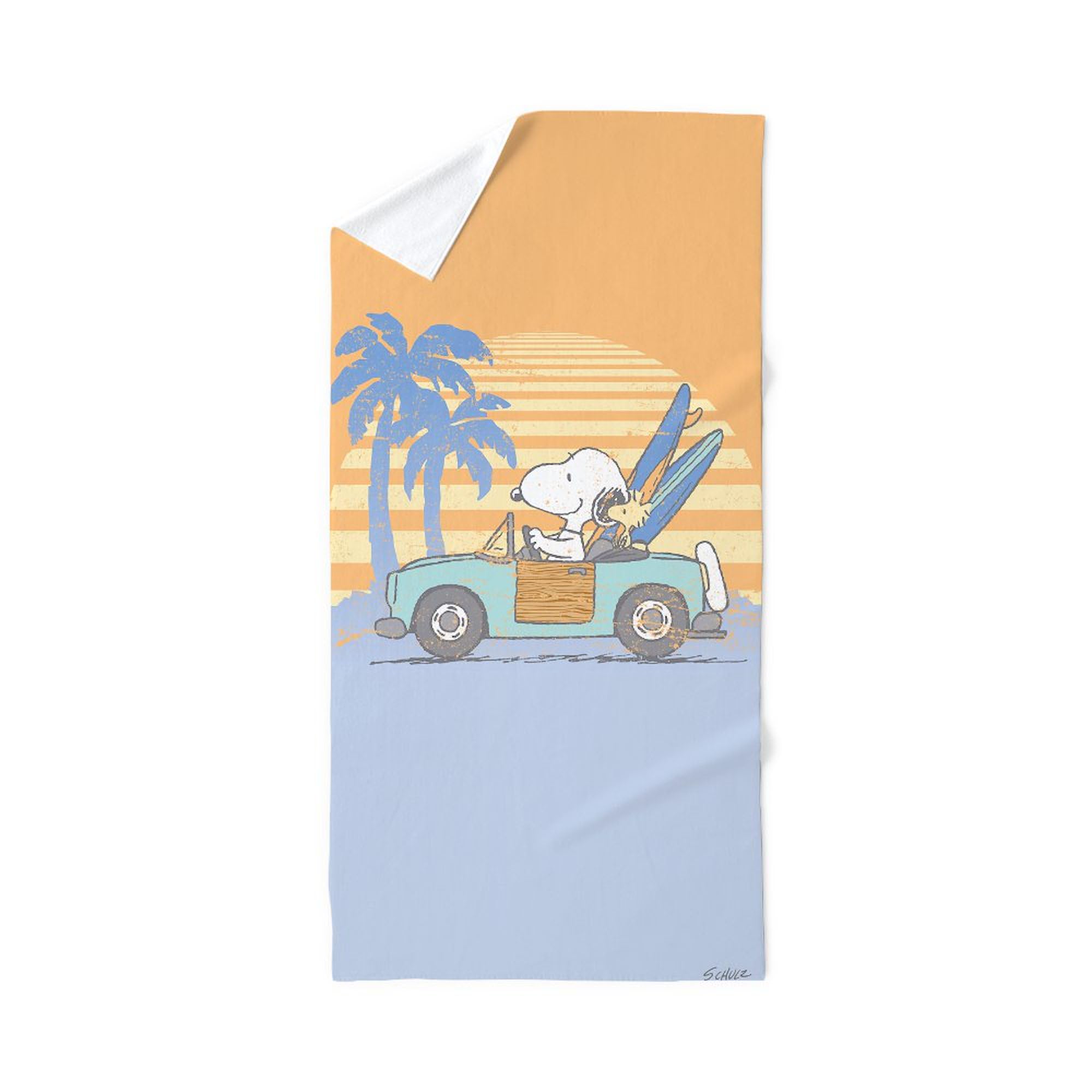 CafePress Snoopy Hits The Beach Large Novelty Printed Beach Towel 30"x60"