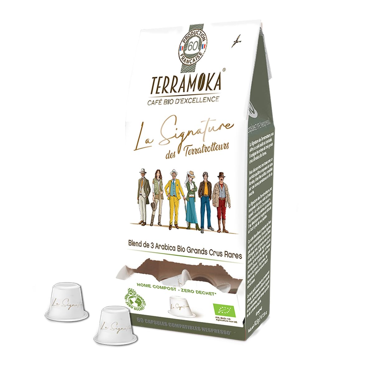 TERRAMOKA - Exzellenter Bio-Kaffee - 100% reiner Arabica aus Peru - Fruchtig, nuanciert und rassig - 300 Kapseln Kompatibel Zero Waste - Mr Albert- Frankreich