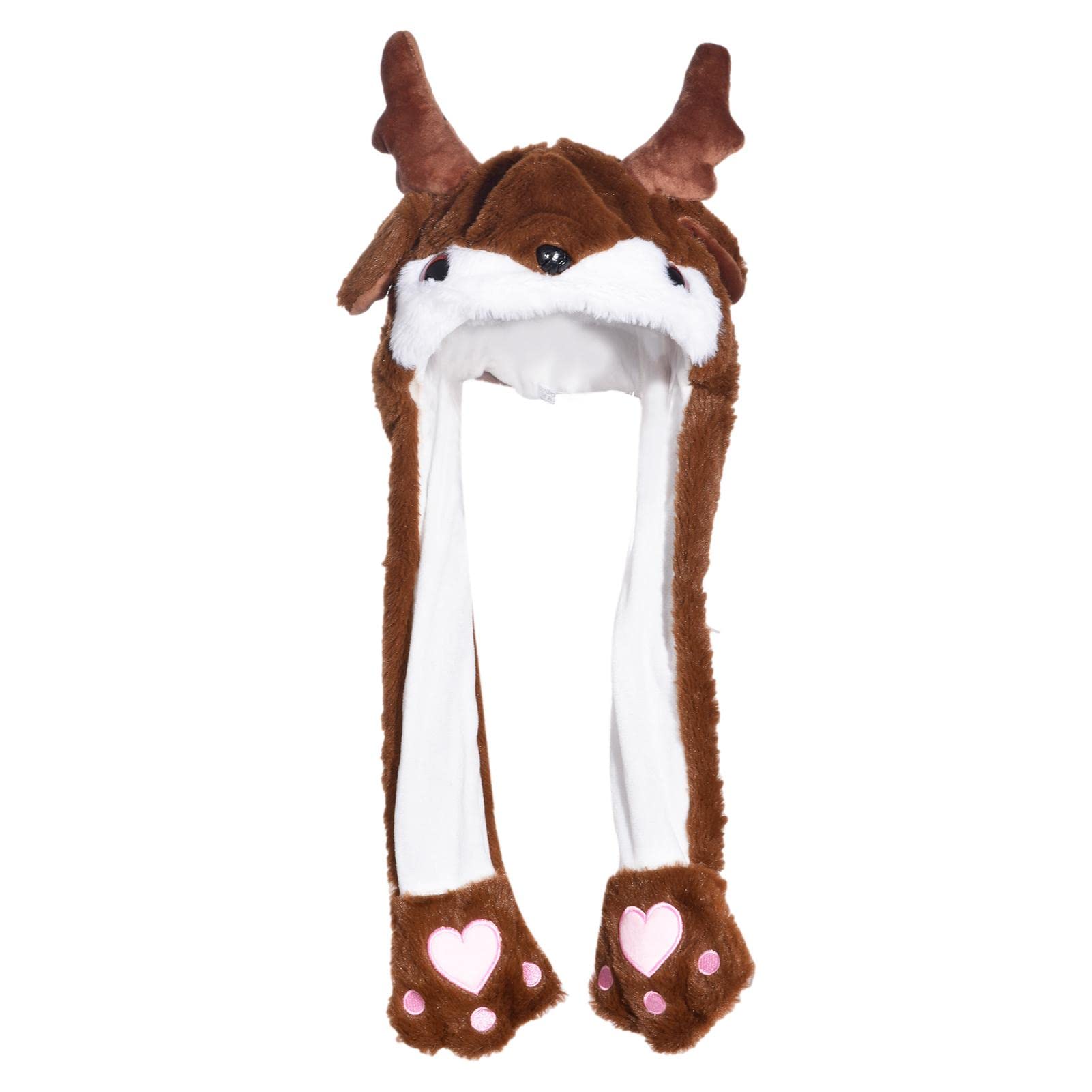 Elk Ear Moving Hat - Santa Ear Moving Jumping Plush Hats,Funny Animal Plush for Women Girls Cute Soft Rabbit Cosplay