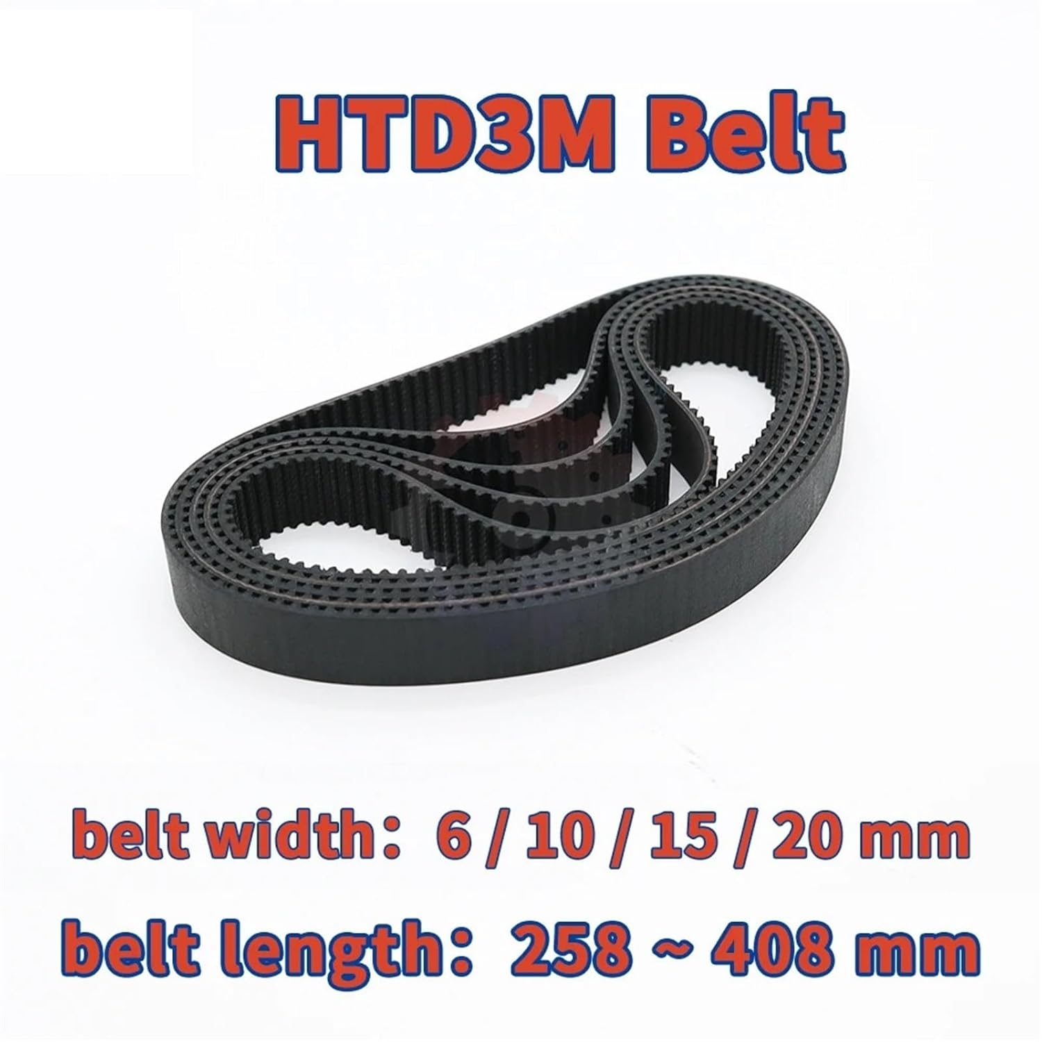 HTD3.0M Belt Length 258mm~408mm HTD 3.0M Timing Belt Closed Loop Belt Width 10mm 3.0M Synchronous Belt 1pcs(330mm)