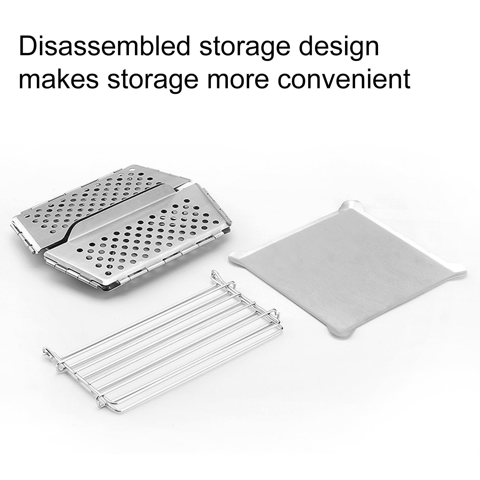barbecue de table en acier inoxydable - Barbecue pliant portable multi-usages - Barbecue portable et portable parfait pour le camping, les réunions sur la plage ou les pique-niques. La taille