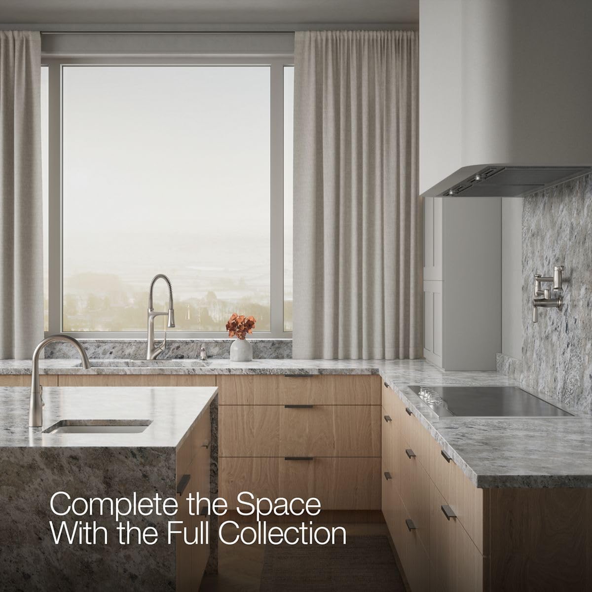 KOHLER R27459-SD-VS Lilyfield Pro Semi-Professional Kitchen Sink Faucet, Two-Function Sprayhead, Vibrant Stainless