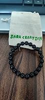 Vista 5 de Black Tourmaline Bead Bracelet Chakra Energy Healing Protection Relieves Stress Anxiety Gift for Men & Women 8mm