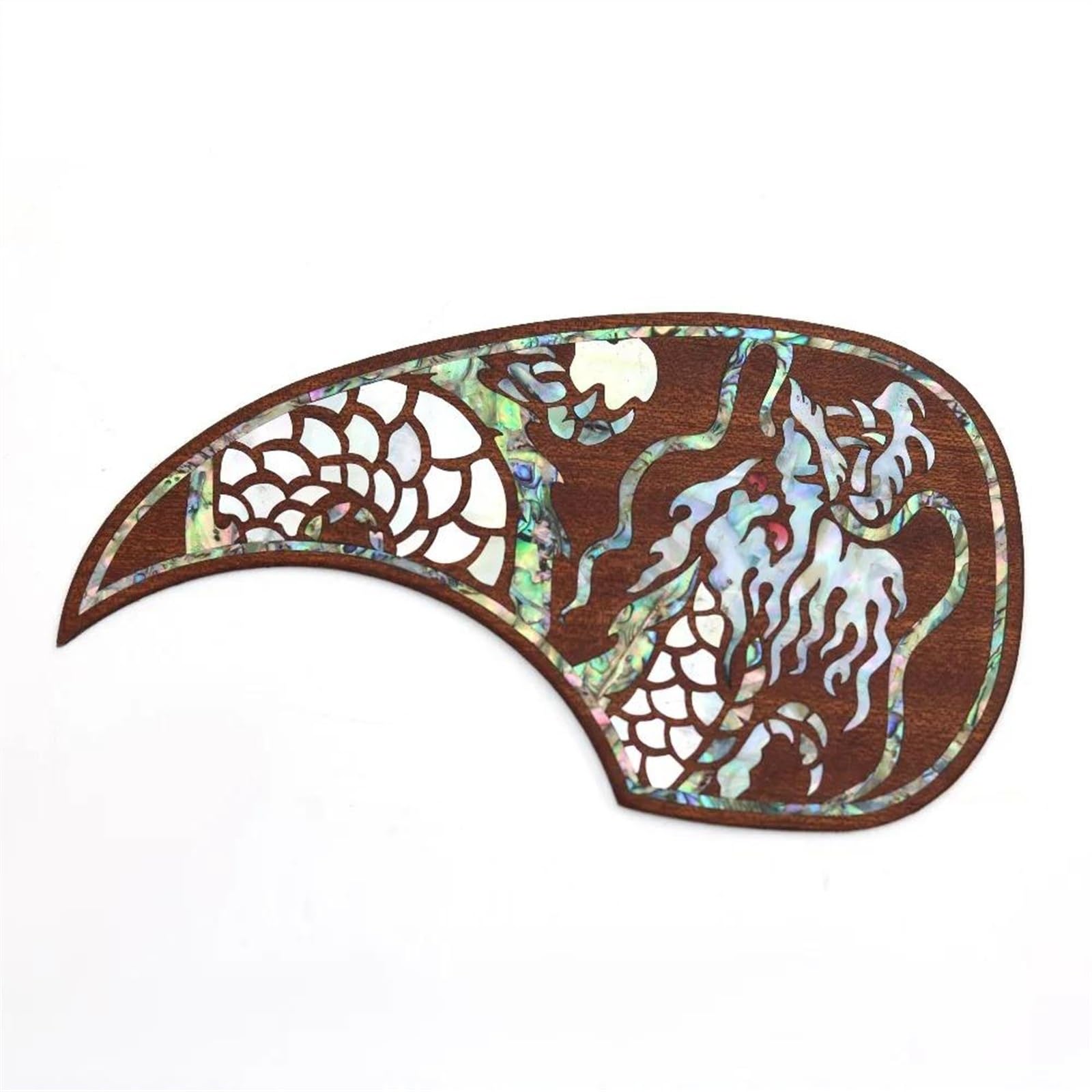 Golpeador para Guitarra Acústica Golpeador De Guitarra Acústica, Protector De Púas, Autoadhesivo, Madera De Sapele Con Incrustaciones De Concha, Placa Antiarañazos Para Guitarra