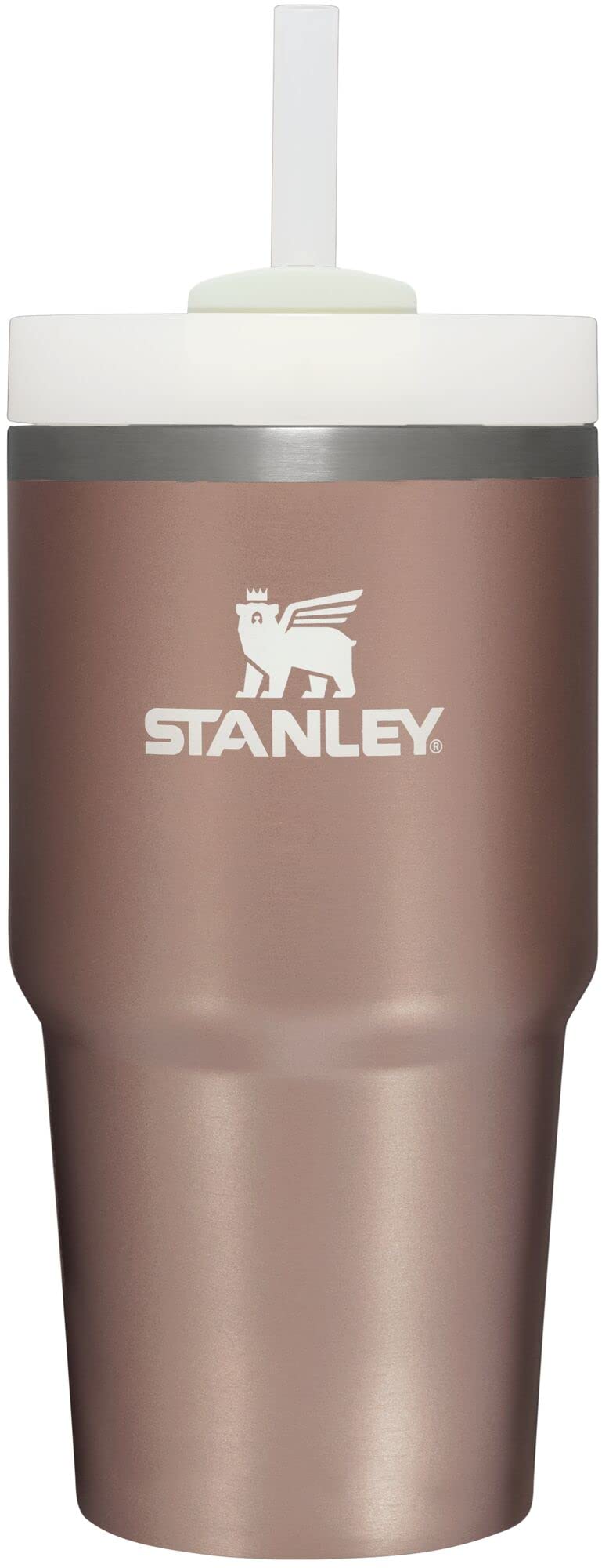 STANLEYQuencher H2.0 Tumbler with Straw 20 oz | Flowstate 3-Position Lid | Cup Holder Compatible for Travel | Insulated Stainless Steel Cup | BPA-Free | Rose Quartz Glow