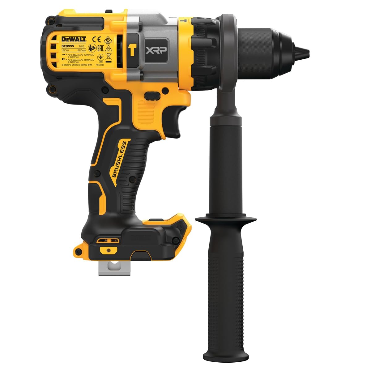 Dewalt 18 V Flexvolt Advantage DCD999NT akumulatorowa wiertarko-wkrętarka udarowa (bezszczotkowa, w pełni metalowa przekładnia, zintegrowana lampa LED o jasności do 77 lumenów, w zestawie dodatkowy