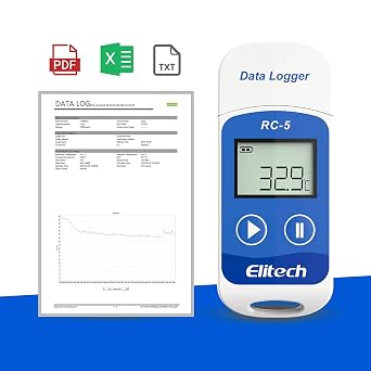 Elitech USB Temperature Data Logger RC-5 Temperature Logger Data Recorder 32000 Point Data Logger for Easy Temperature Recording and Analysis, Pack of 10