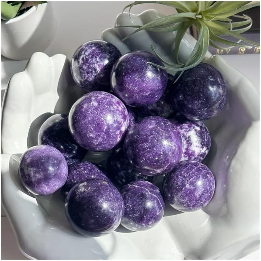 1pc 7-8cm Purple Lepidolite Spheres - Crystal Stone Ornaments