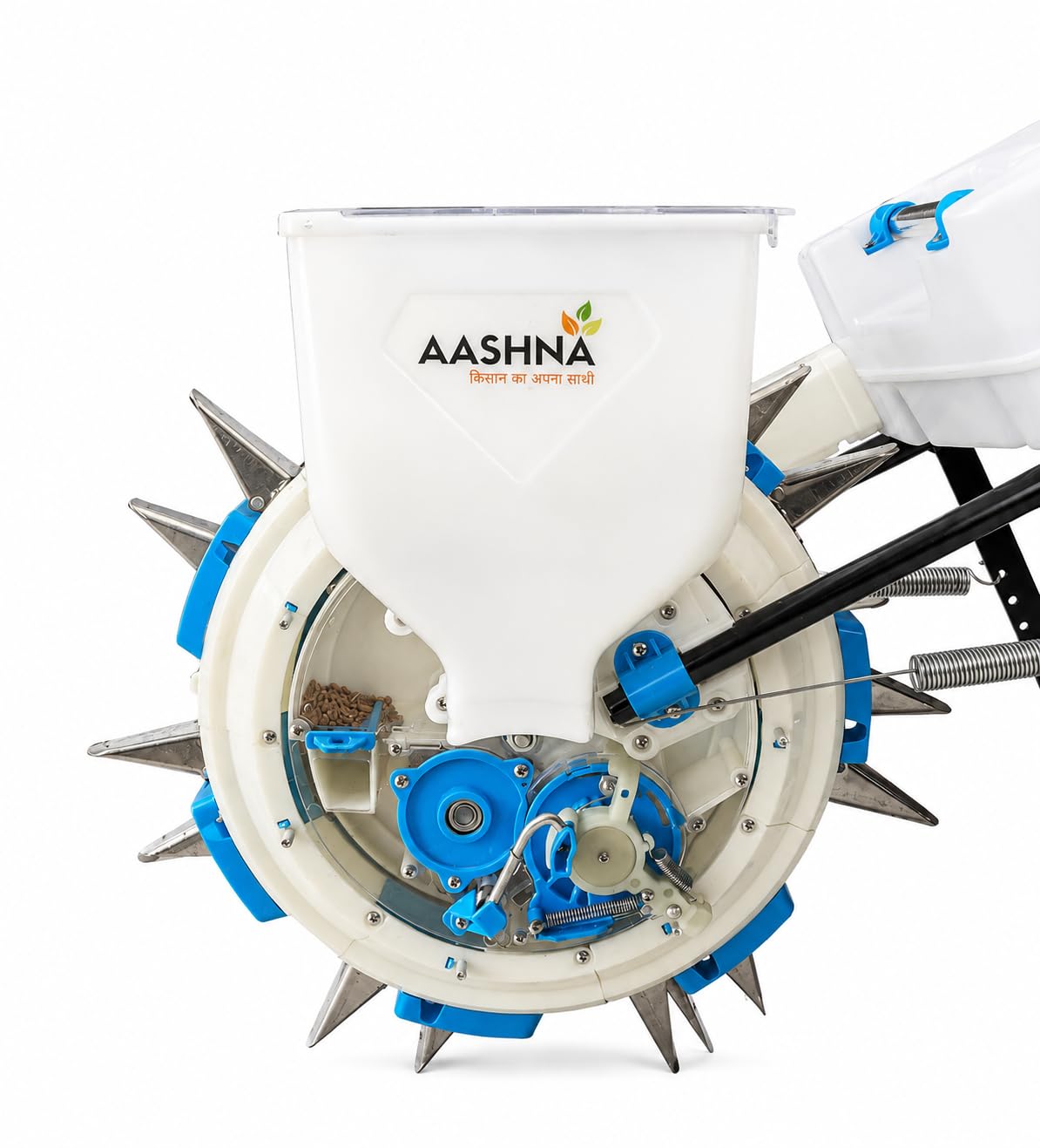 Aashna Handpush Seeder with Fertilizer (Big) | Manual Seed Cum Fertilizer Drill | High-Capacity Hand-Push Row Planter for Agriculture | Durable 2-in-1 Sowing Machine, Maize, and Peanuts-image-7