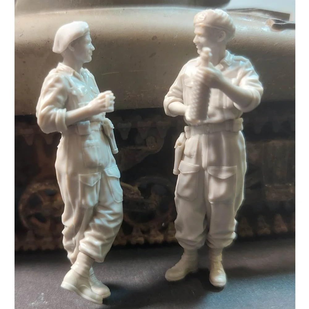 1/35 British tankers in Normandy set, Resin Model figure soldier, WWII Military themes, Unassembled and unpainted kit