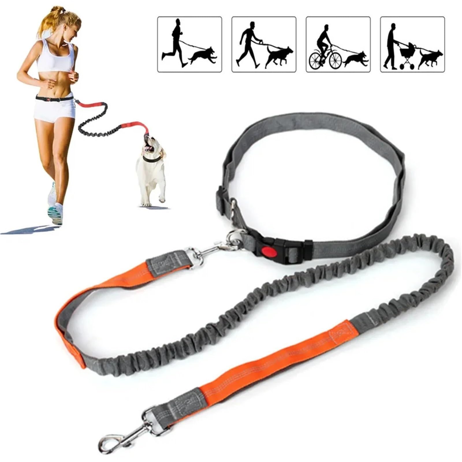 Hunde-Laufgurt Einziehbare Hundeleine mit verstellbarem Taillenseil, freihändig for Laufen, Joggen, Radfahren, Haustier-Elastizitätsleine(Color3)