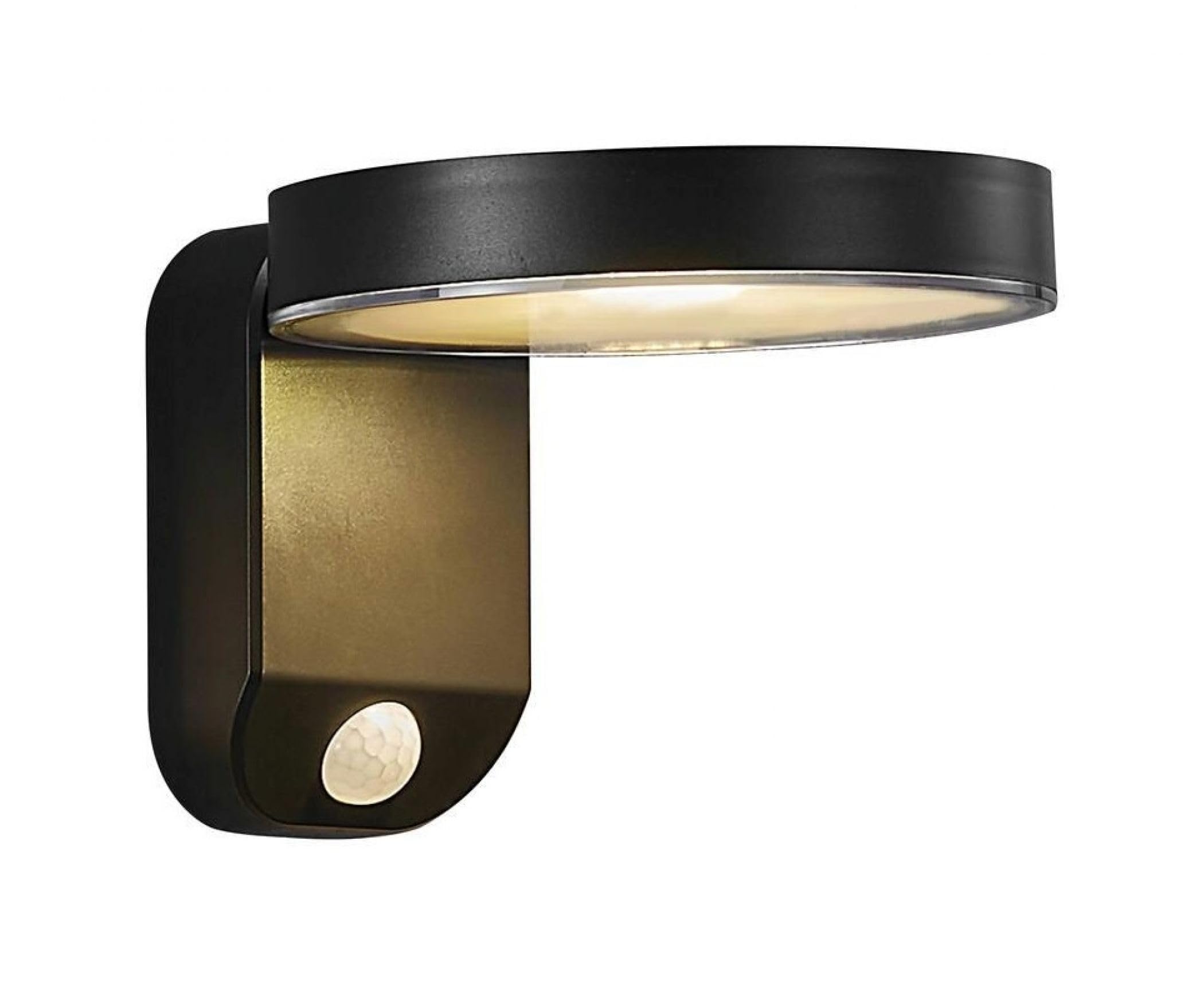 Nordlux Rica Black Round Solar Wall Light - Motion Activated - Cordless - 5-Year LED Guarantee
