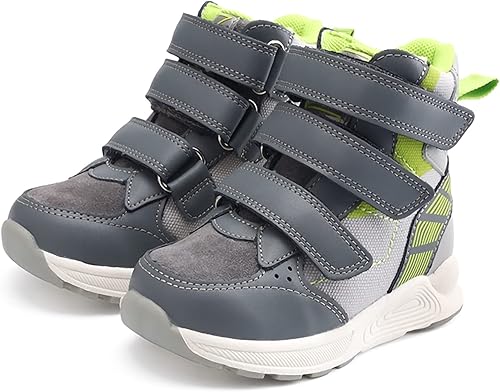 princepard Zapatos ortopédicos para niños pequeños, tenis correctivos de caña alta con soporte de arco y tobillo para niñas y niños para corregir