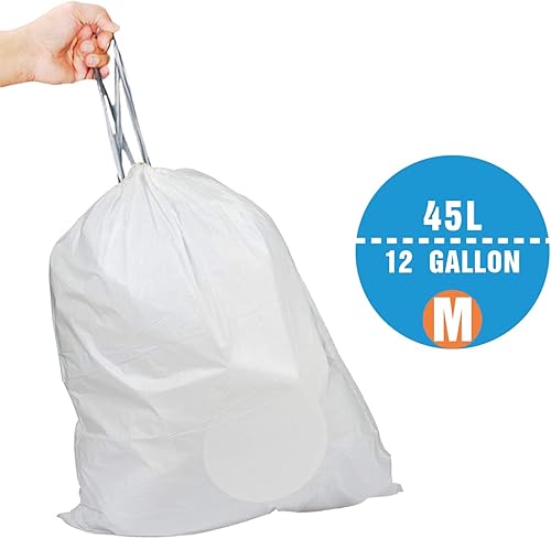 Miniatura 2 de Code M - 200 bolsas de basura de 12 galones y 45 litros con cordón reforzado  Reliable1st Compatible con simpleman Code M  1.2 mil de grosor de alta