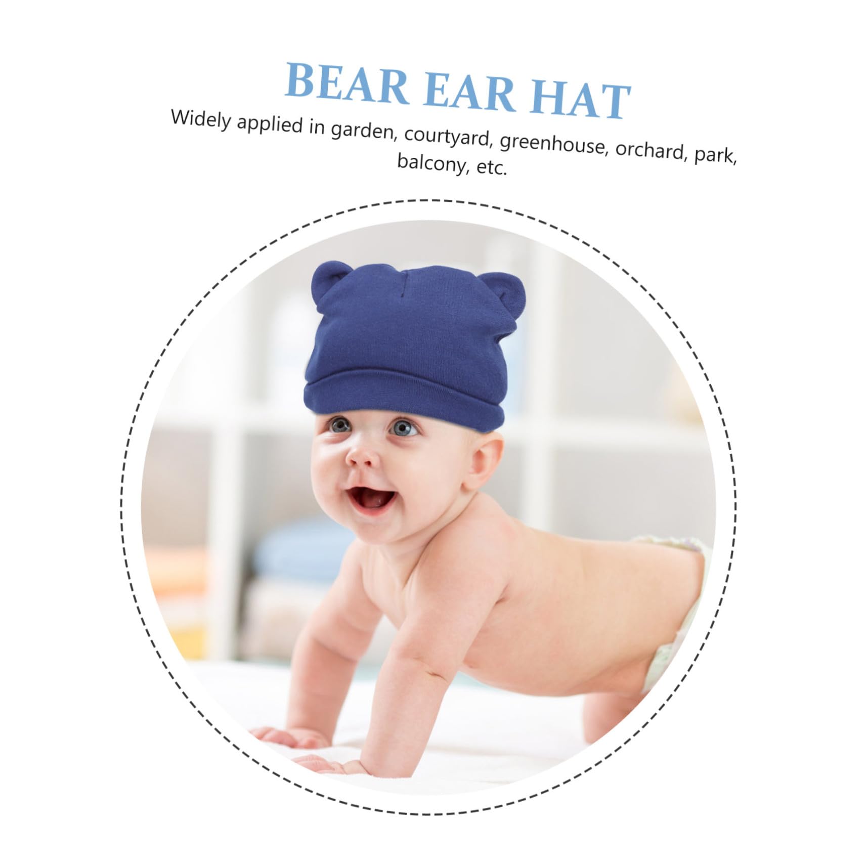 GALPADA 12piezas Gorro De Algodón para Niño Niña Pack De Sombreros Infantiles Orejas De Oso Protección Cómoda y Transpirable para Recién Nacidos Marino Denim Rayas