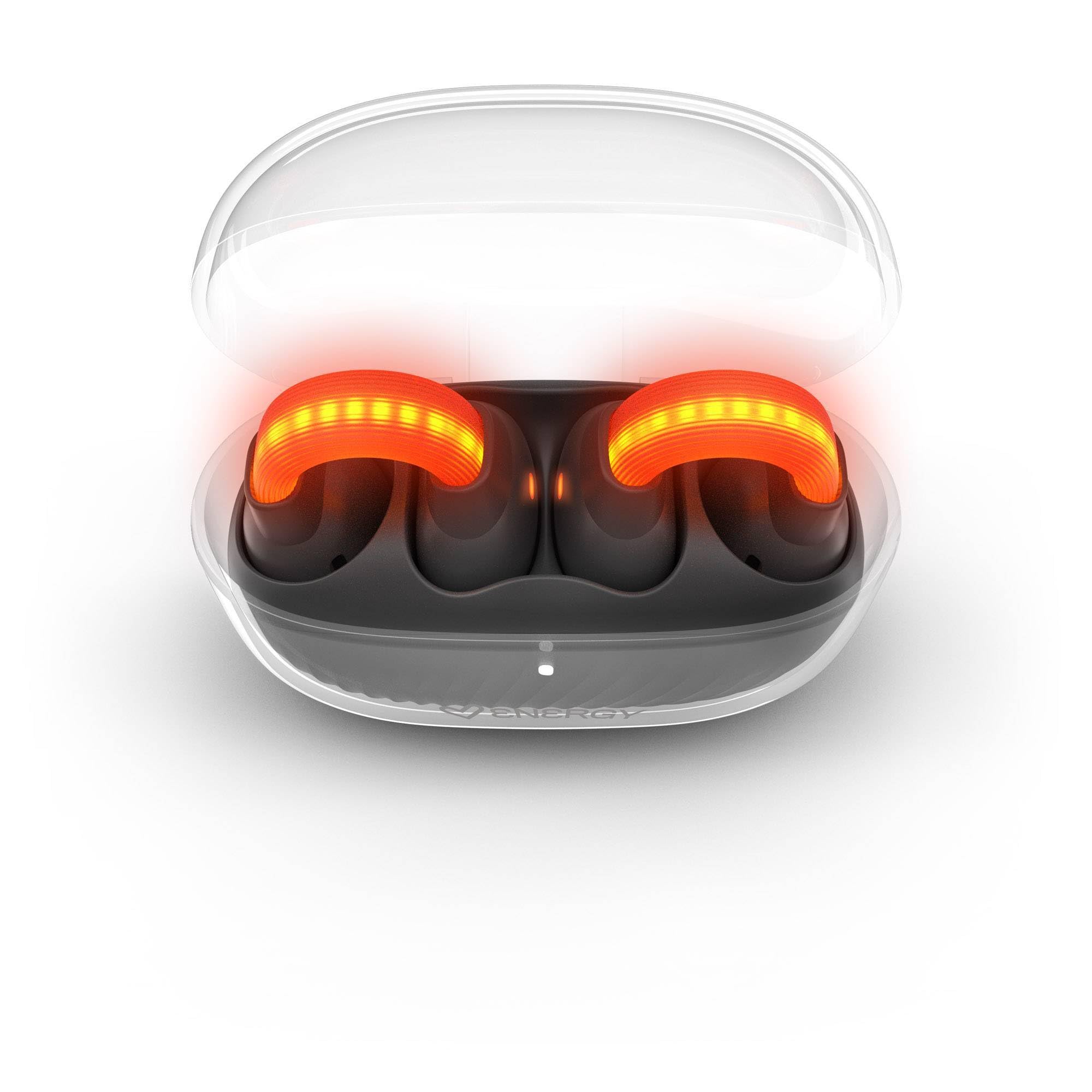 Energy Sistem Lightpods Dark - Cuffie Open Sound tipo pendente, con batteria di 25 ore, design curved-Fit, microfono ENC, protezione IPX4, suono direzionale, Bluetooth wireless
