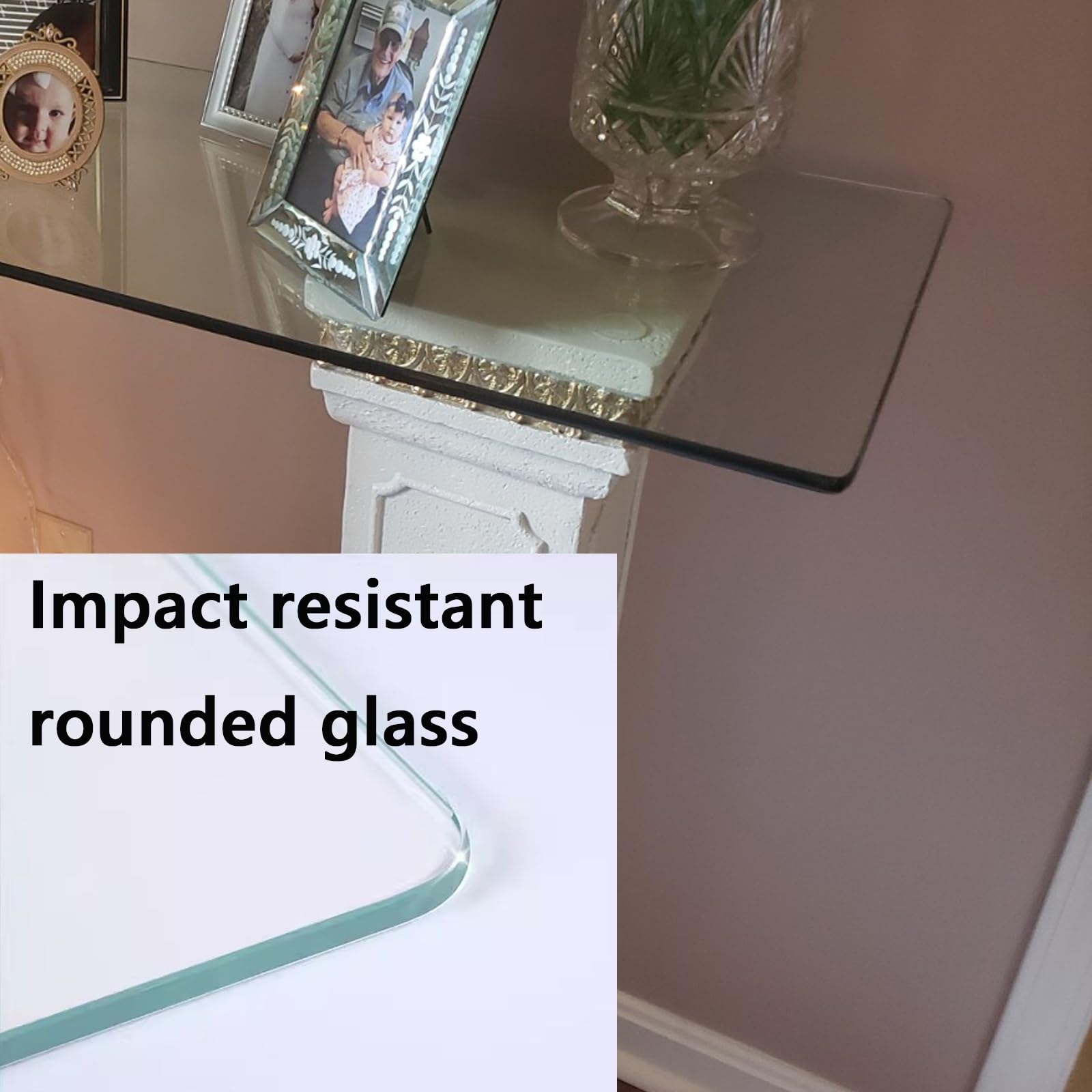 Tablero Superficie Rectangular De Mesa De Cristal Vidrio Templado Material Vidrio, Fabricacion A Medida, Tablero Templado De Repuesto Para Mesa De Cocina Café Comedor(100x80cm)