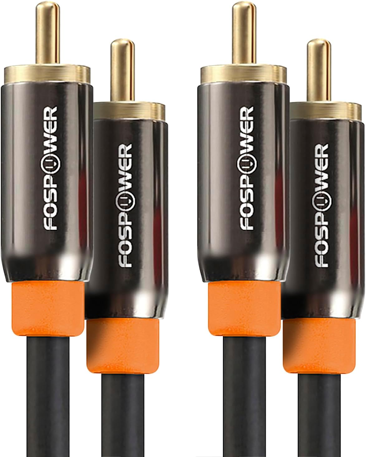 FosPower Digital Audio Coaxial Cable [24K Gold Plated Connectors] Premium S/PDIF RCA Male to RCA Male for Home Theater, HDTV, Subwoofer, Hi-Fi Systems - 6ft/2Pack