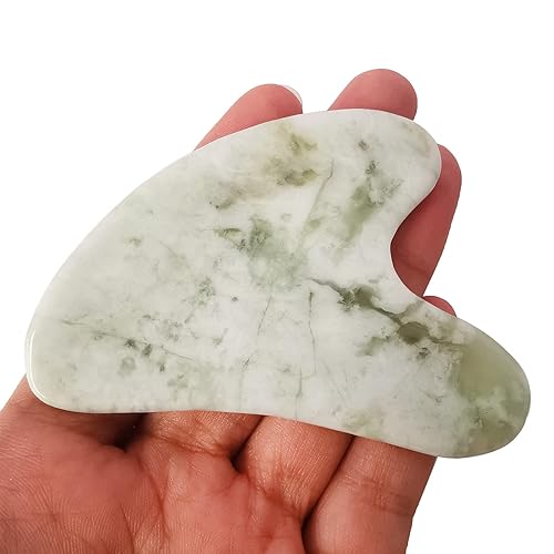 Miniatura 5 de herramientas de masaje facial de raspado, tablero de piedra de guasha de jade cristalino para terapia de acupuntura, spa, tratamiento de puntos clave