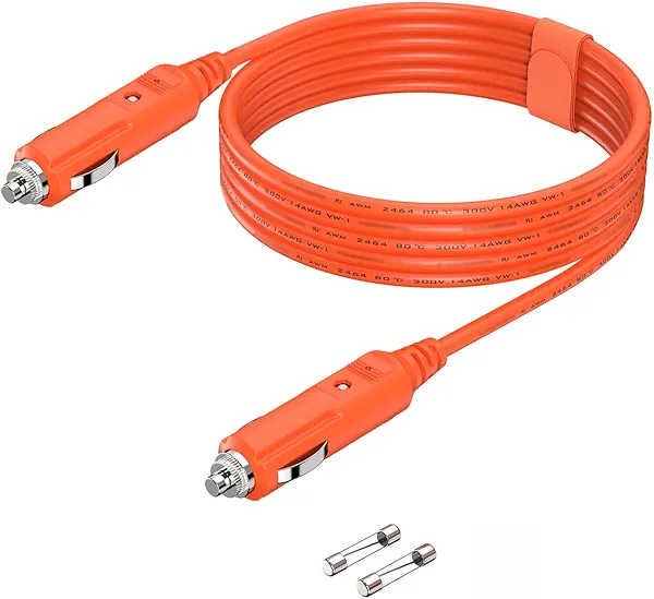 2M 12V Power Cord for Green Mountain Grills GMG Davy Crockett & Trek P-1012, Daniel Boone/Jim Bowie Prime & Prime Plus, 14AWG Male to Male Car Charger Cigarette Lighter Adapter Plugin for GMGP-1012