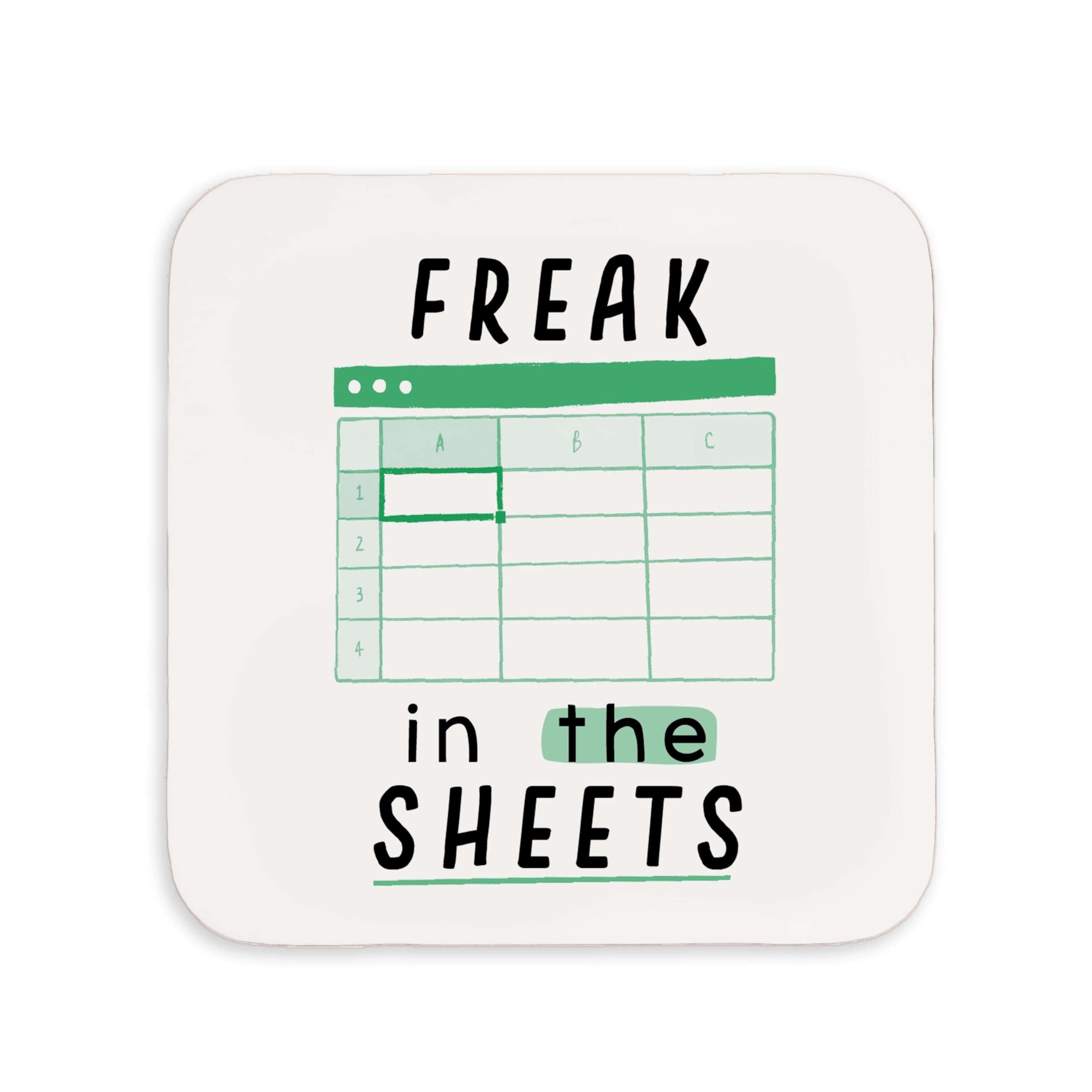 Manta Makes Work office gifts - joke coaster, funny secret santa gifts for women or men, novelty brthday or christmas gift for colleague, small gift (Freak in the sheets)