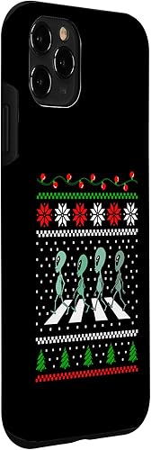 Vista 24 de iPhone 14 Pro Max Christmas Alien Crosswalk Funny Xmas Design Case