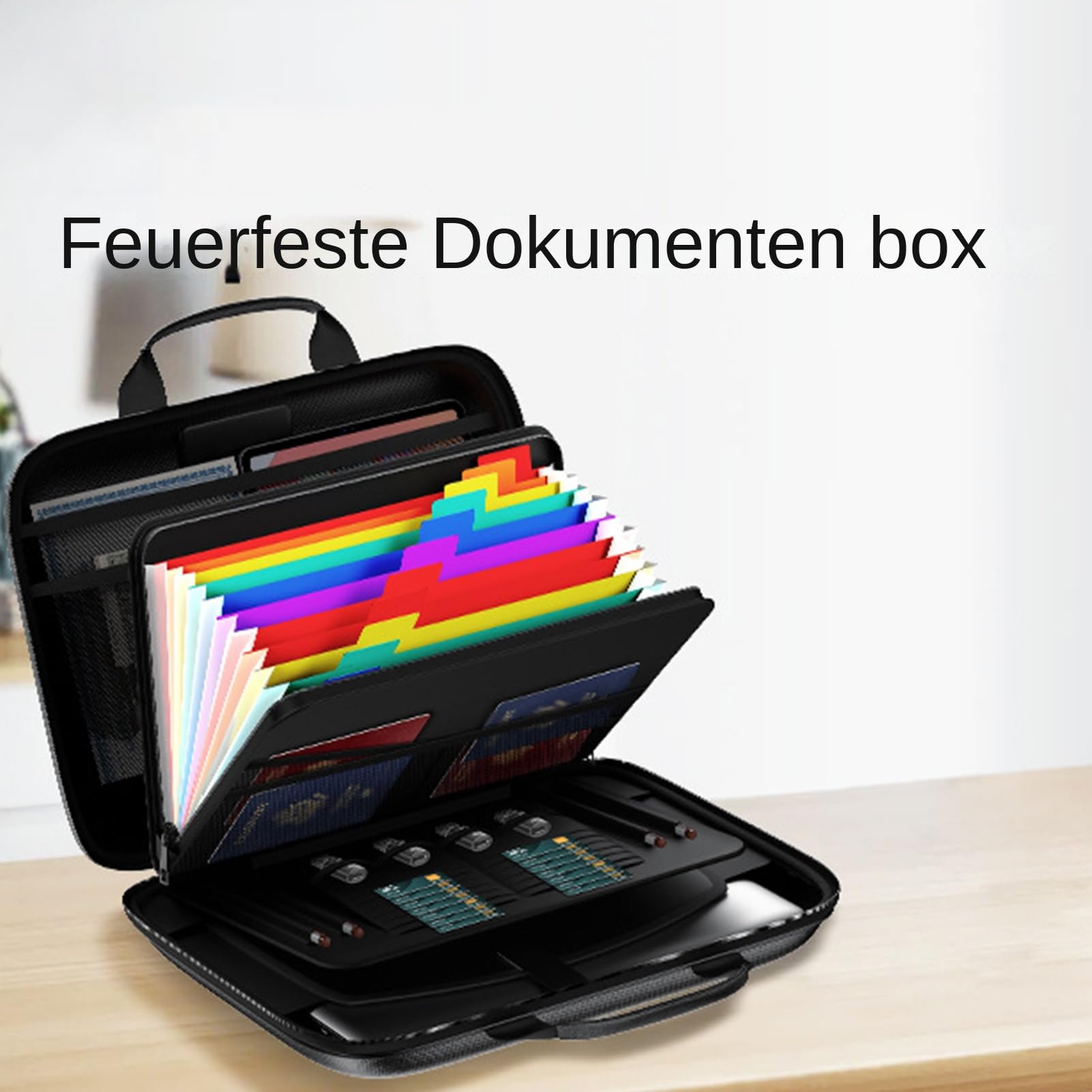 Ognioszczelna Torba Na Dokumenty Organizer 13 Kieszeni Z Zamkiem | Ognioodporna Torba Na Pieniądze z Możliwością Zablokowania Do Przechowywania Dokumentów Paszportów Kart Elektroniki
