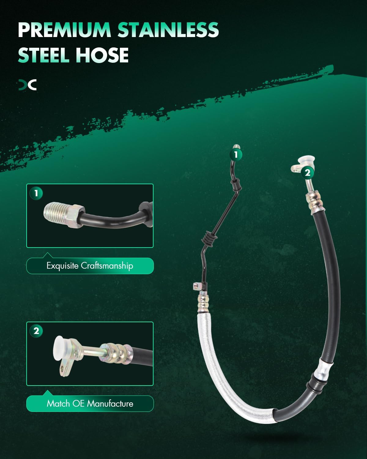 SCITOO Power Steering Pressure Hose Line Assembly Compatible with Honda CRV CR-V 2.4L 2002 2003 2004 2005 2006 Replace #53713-S9A-A04, 3401209