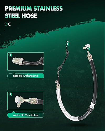 Miniatura 5 de SCITOO Conjunto de manguera de presión de dirección asistida compatible con Honda CRV CR-V 2.4L 2002 2003 2004 2005 2006 Reemplazar #53713-S9A-A04,