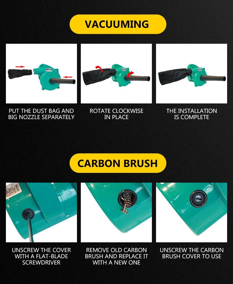 Image of MLD 400W - 700W Electric Air Blower Vacuum Blowing Duster for Cleaning Computer Dust Soplador Electric Blower Fan for Car (Blow Rate 1.6 /16000rpm /220V /Plastic /Multi Color)