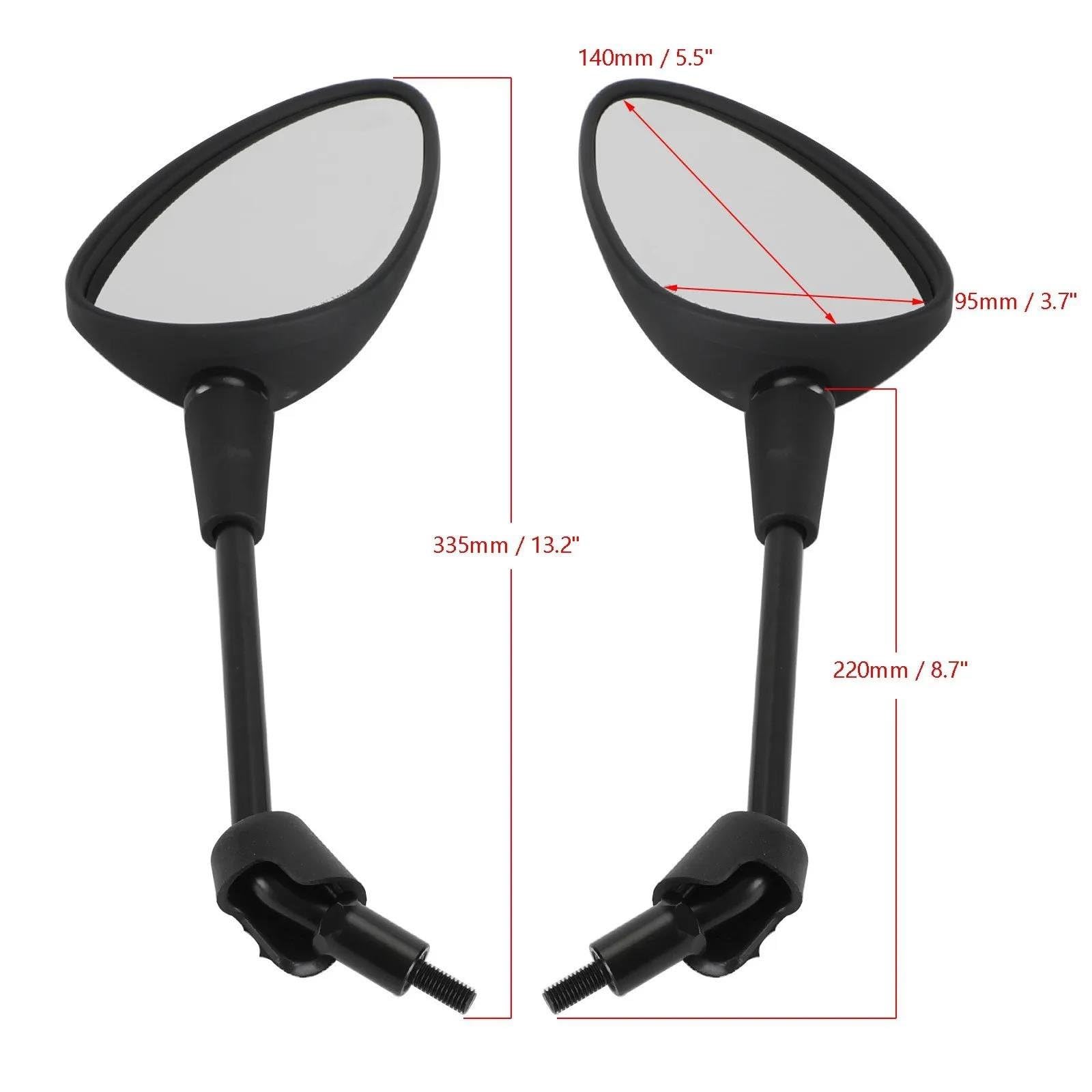 Rétroviseurs Gauche Et Droit Pour Vespa Pour Sprint 50, 125 Et 150 2014-2022- Références CM262001 Et CM262002(Black)