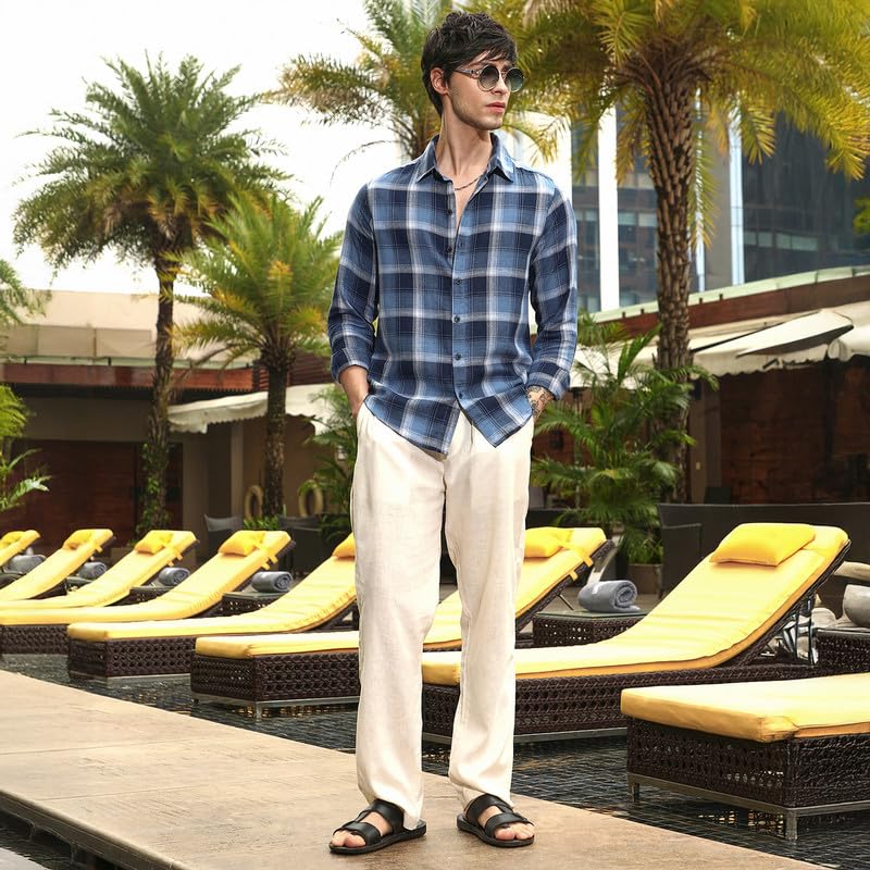 Image of CAHOOT Men's Bisque Shirt Casual Wear | Spread Collar | Long Sleeve | Button Closure | Shirt Crafted with Comfort Fit for Everyday Wear