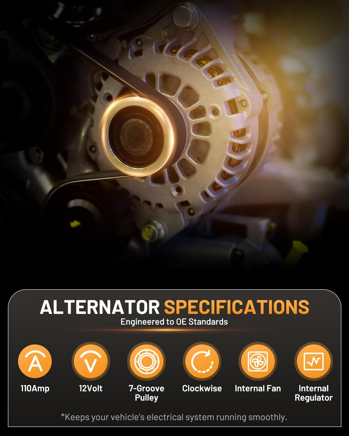 Alternator 14489 Fit for Honda Accord 2013-2017 2.4L CVT Automotive Replacement Alternators 31100-5A2-A02 A005TL0581 11999 14489N 31100-5A2-A02RM
