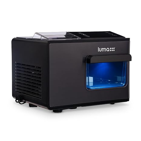 Luma Nugget Countertop Ice Maker, 44 lbs in 24 Hours, Black Stainless Steel Ice Machine, Perfect for Home Bar, Kitchen Countertop, RV, Home Office