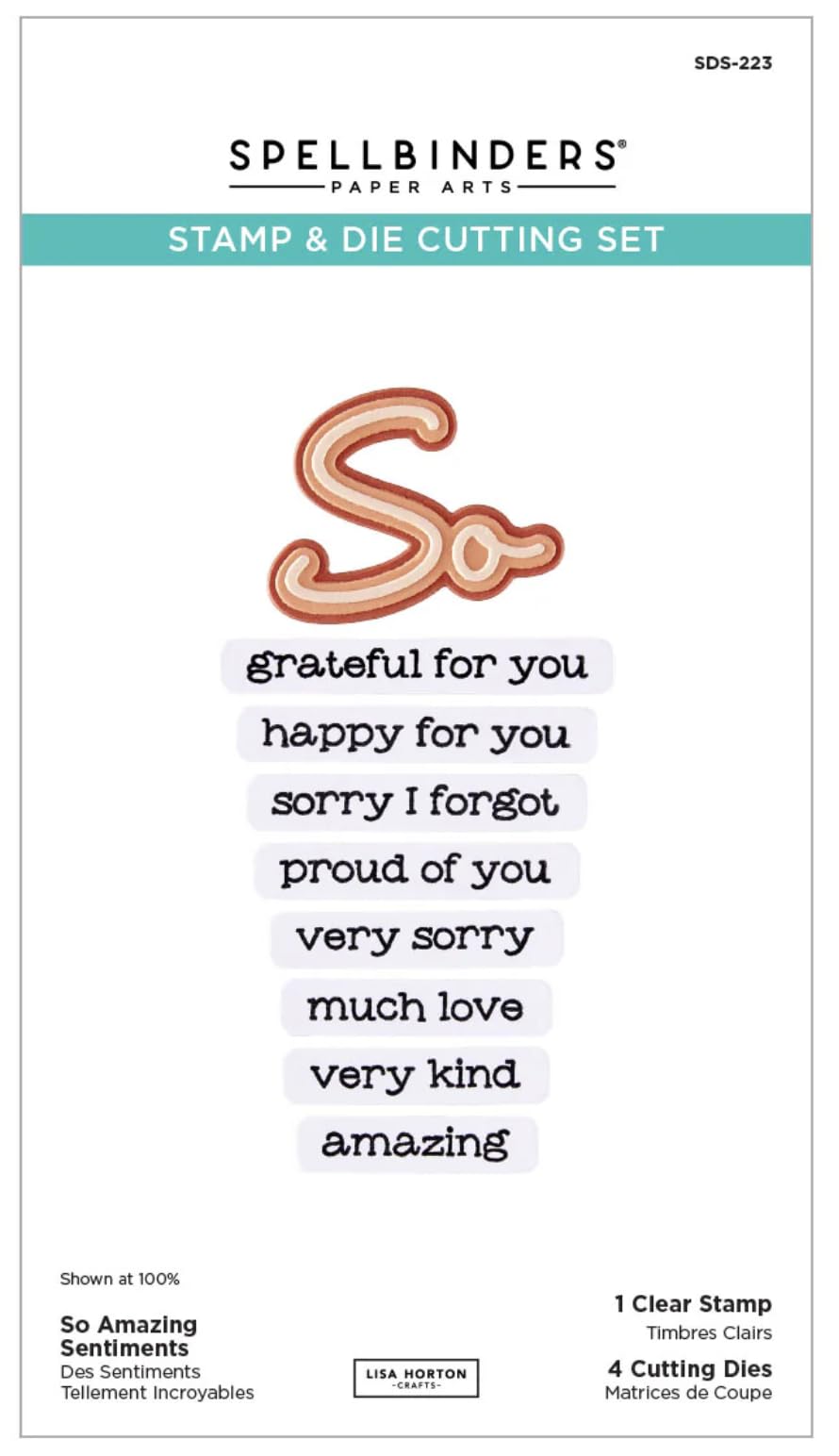 So Amazing Sentiments Clear Stamp & Die Set by Lisa Horton