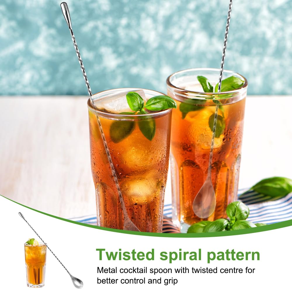 2 Pestelli Da Cocktail In Acciaio Inox Con Cucchiaio – Set Per Mojito E Barattoli – Accessori Per Bar E Cucina - 2