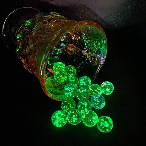 Miniatura 2 de CHDHALTD 10 canicas de vidrio para juegos de canicas, canicas de vidrio de 0.472 in que brillan en la oscuridad, colores mezclados, canicas de