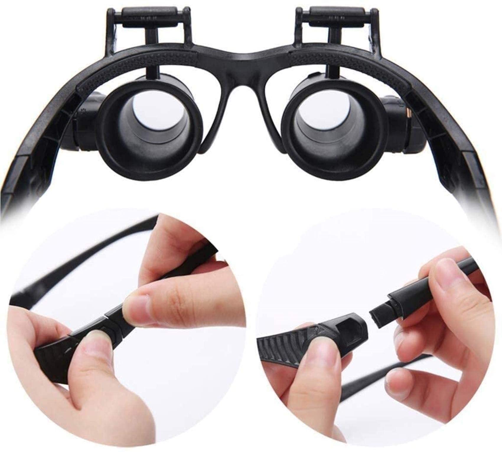 Reparatur-Lupe für Telefon-Uhr, Lupe, Gravur, LED-Lampe, 20-fache Vergrößerung, Spiegel