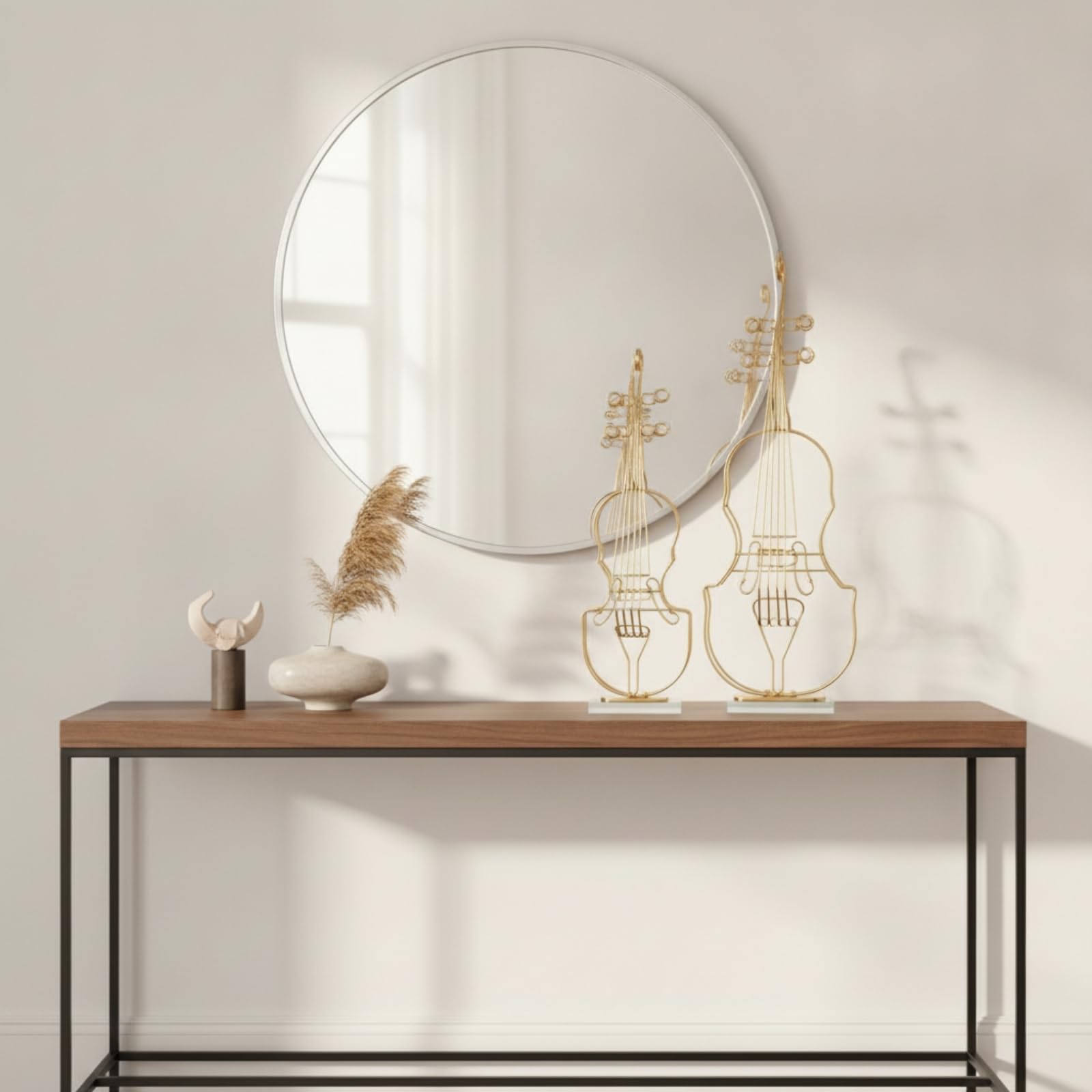 Qianly 2 Pezzi Decorativo Realistico in Met Portatile Soprammobile per Musicisti, Ingresso, Ufficio